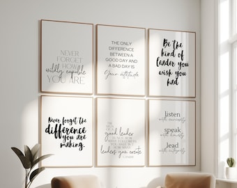 Leadership Quote Wall Art Motivational Office Decor for Women Home Office Wall Art Inspirational Quote for Leader Gift HR Office Wall Decor