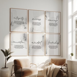 Bürodekoration für Frauen HR Office Poster Bundle Inspirierende Kunst Home Office Prints Führung Zitat Erfolg Wandkunst für die Dekoration am Arbeitsplatz