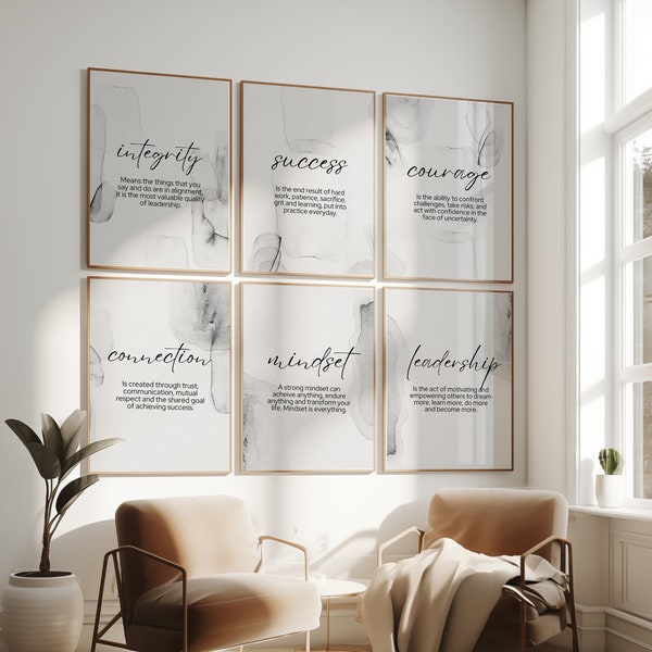 Office Decor for Women HR Office Poster Bundle Inspirational Art Home Office Prints Leadership Quote Success Wall Art for Workplace Decor