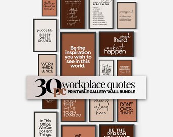 Dark Wall Decor Prints for Office Gallery Wall, Inspirational Workplace Quotes, Motivational Office Wall Art - Digital Download Posters