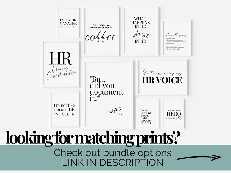 HR Rules Office Humor Printable Office Decor for Women Office Wall Art Human Resources Poster HR Manager Gift Hr Coworker Gift Coffee Lover image 7