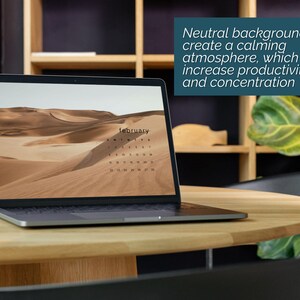 Sfondo desktop con estetica neutra, calendario mensile 2026, sfondo per laptop, organizzatore dello schermo minimalista, sfondi per MacBook o Windows immagine 10