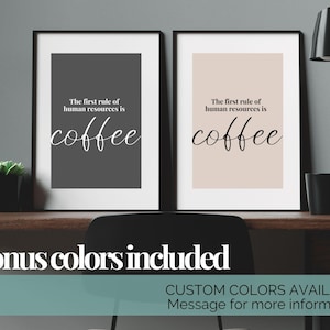 HR Rules Office Humor Printable Office Decor for Women Office Wall Art Human Resources Poster HR Manager Gift Hr Coworker Gift Coffee Lover image 6
