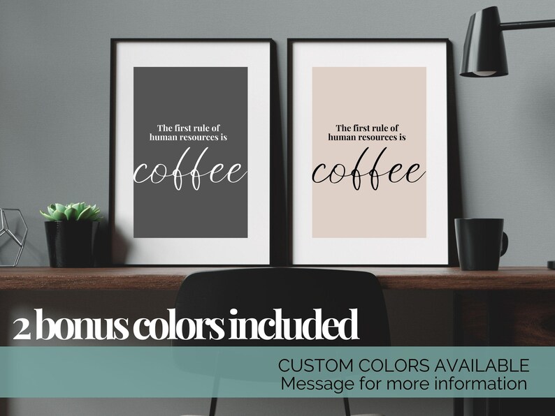 HR Rules Office Humor Printable Office Decor for Women Office Wall Art Human Resources Poster HR Manager Gift Hr Coworker Gift Coffee Lover image 6