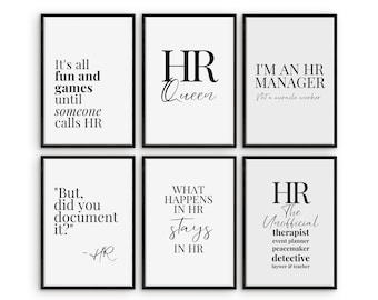 HR Coworker Gift Poster Bundle HR Office Decor Women Office Wall Art Human Resources Quote Prints Hr Manager Quote Printable Hr Office Humor