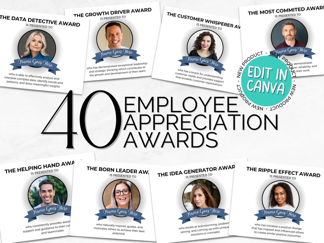 Employee Appreciation Day Awards Editable Staff Recognition Awards ...