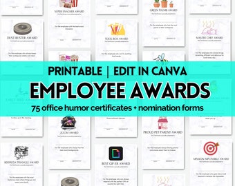 Employee Appreciation Award Certificates Employee Gifts Coworker Gift Card Funny Employee Gift Tags Work Awards Employee Recognition Gifts