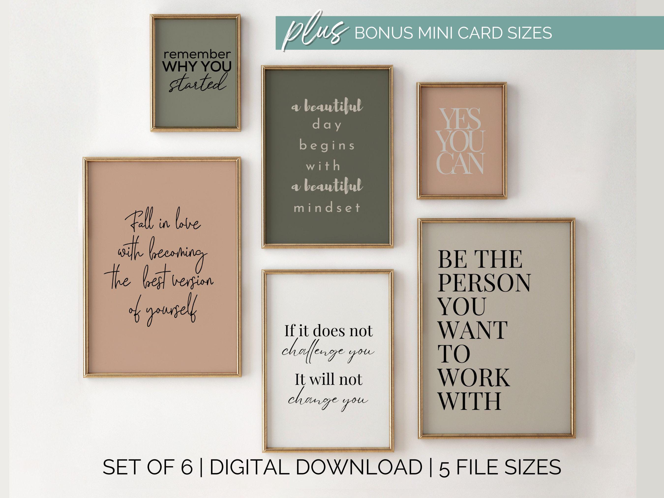 Office Decor for Women Desk Aesthetic Inspirational Quote Posters Neutral Colors Workplace Motivational Wall Decor Sage Green Office Prints