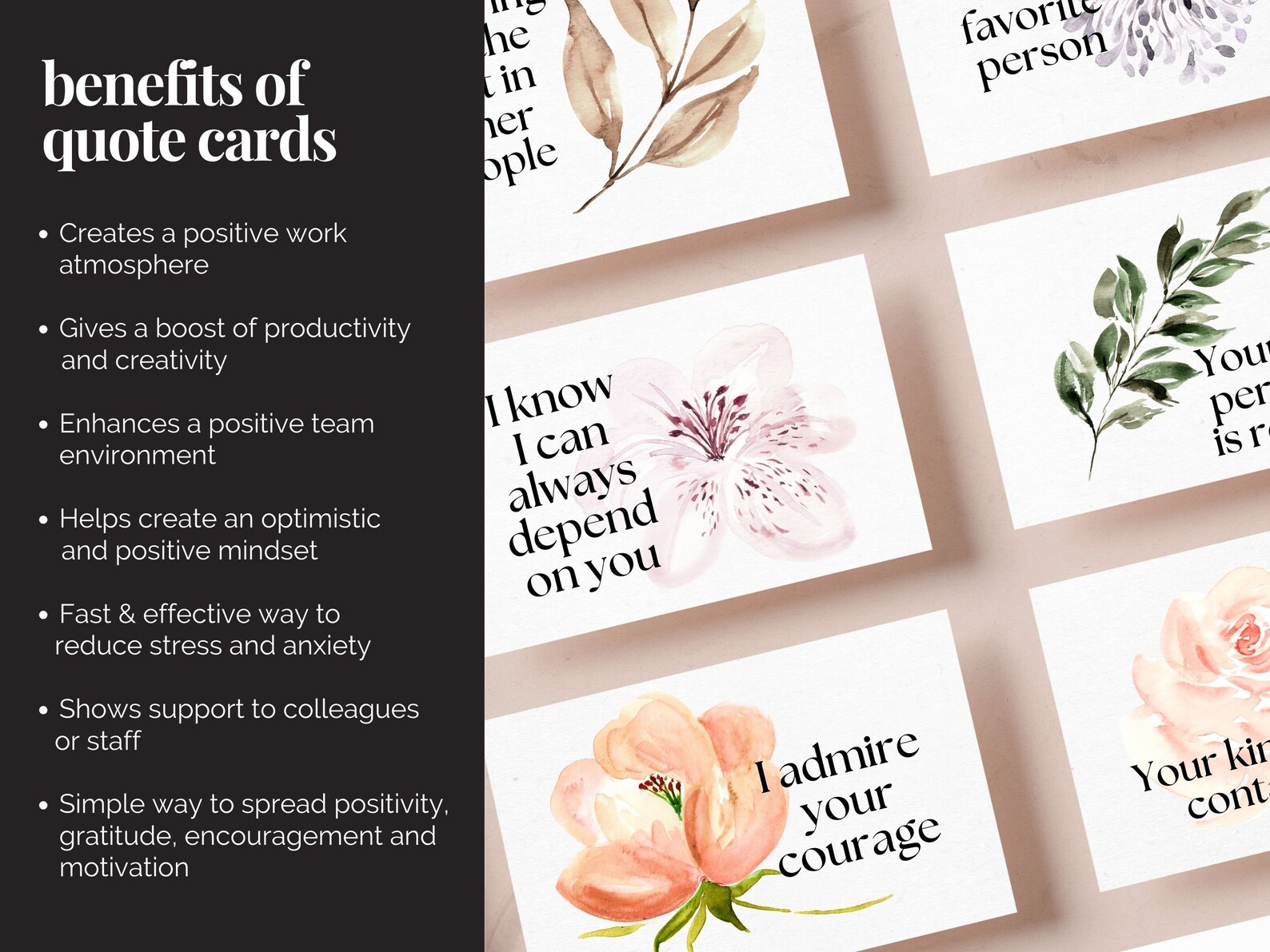 Printable Compliment Cards With Flowers, Appreciation Cards, Positive ...