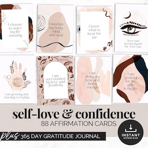 Boho Affermation Cards Set stampabile Carte con citazione ispiratrice per le donne Carte di manifestazione Affermazioni quotidiane positive Download digitale