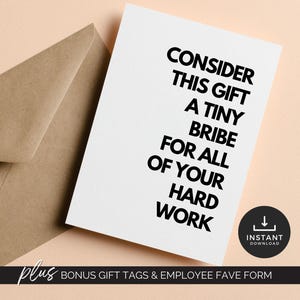 Carte-cadeau pour assistant administratif Carte de remerciement Carte téléchargeable pour collègue Mots d'encouragement pour le personnel Carte de remerciement pour employé
