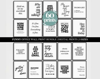 Sarcastic Office Wall Quote Bundle Funny Workplace Poster Set Swear Office Decor for Cubicle Office Humor Wall Art Work Humor Prints