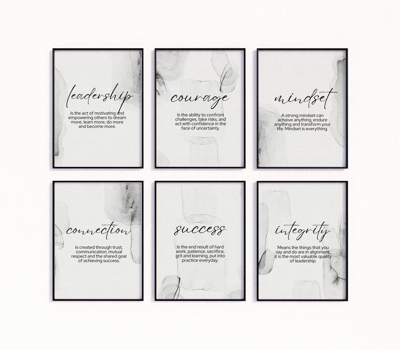 Office Decor for Women HR Office Poster Bundle Inspirational Art Home Office Prints Leadership Quote Success Wall Art for Workplace Decor image 3