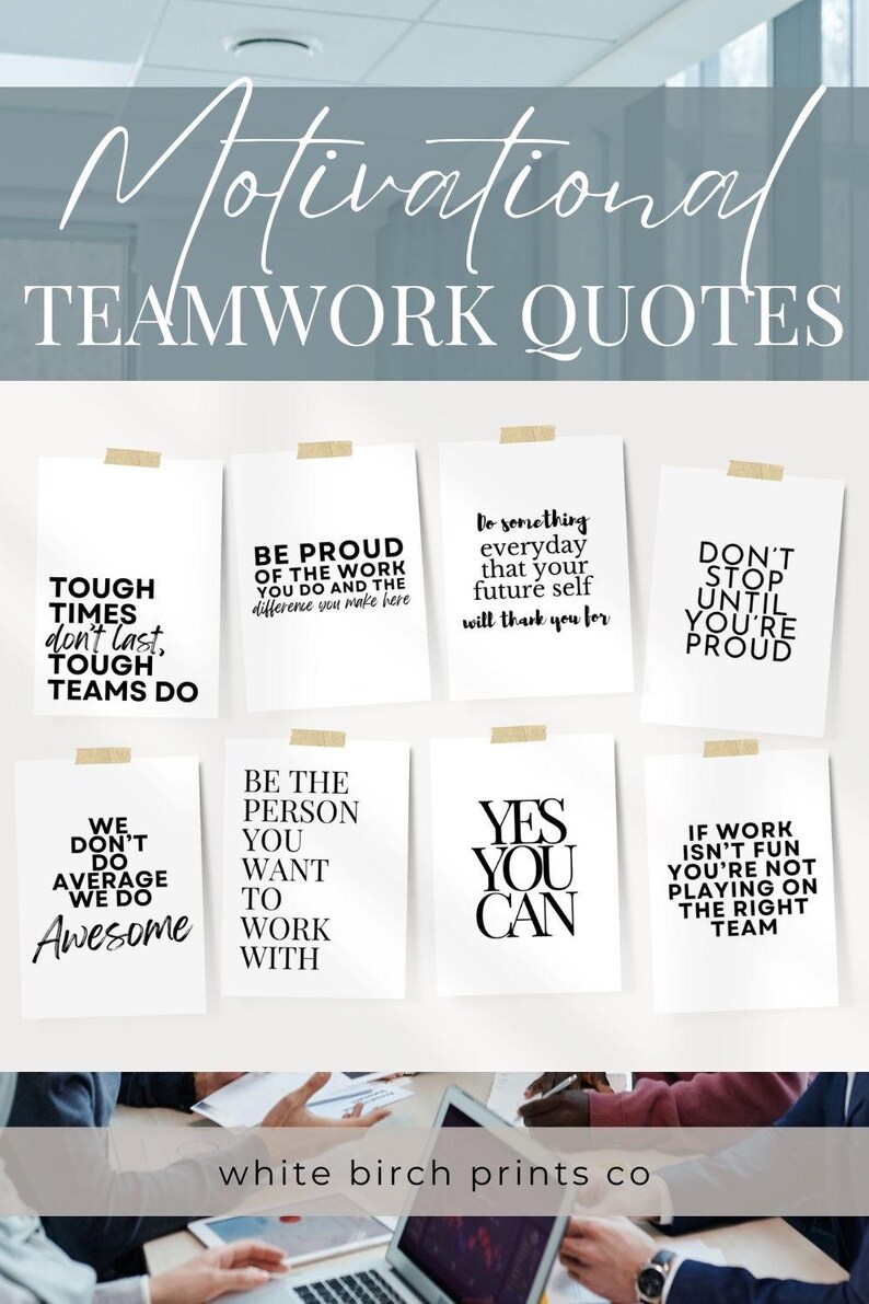 Teamwork Quote Poster Bundle Motivational Quotes for Work Wall Decor Inspirational Saying for Office Wall Print Printable Cubicle Desk Decor image 9