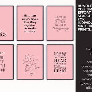 Pink Wall Art for Women Desk Decor Pink Empowering Office Wall Decor ...