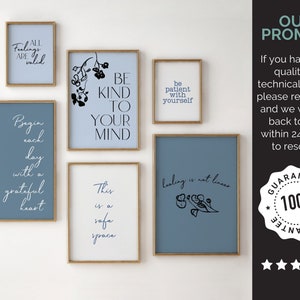 Mental Health Posters for Therapy Office, Blue Therapist Wall Decor ...