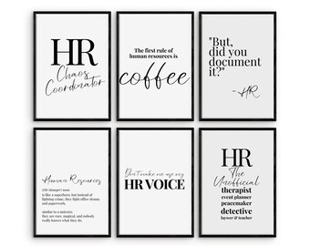 HR Manager Office Decor for Women Office Wall Art Human Resources Funny Quote Printable Office Humor Poster HR Coworker Appreciation Gift