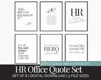 Human Resources Quote Wall Art Prints HR Poster Bundle HR Manager Office Decor HR Coworker Gift for Office Wall Art Hr Manager Quotes