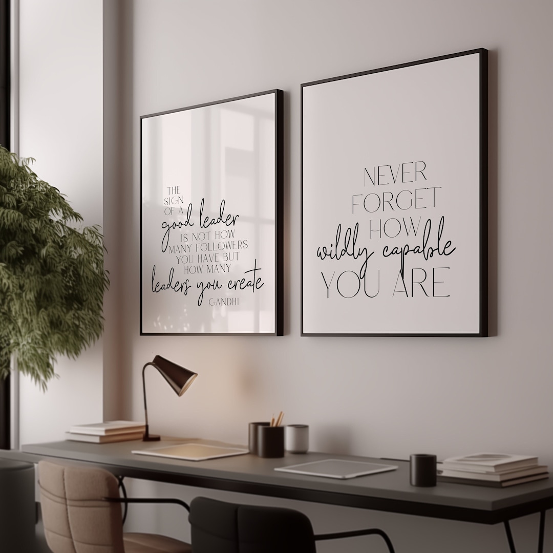 Office Decor Women Leadership Quote Inspirational Wall Art Motivational ...