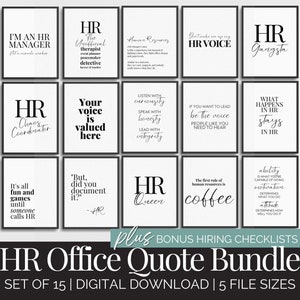 Human Resources Office Decor Bundle HR Office Wall Art for Women Funny Hr Quote Prints for Walls Hr Manager Poster Bundle HR Cubicle Decor