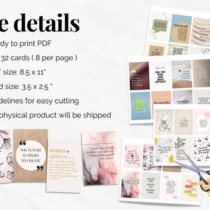 Vision Board Cards Inspirational Quote Card Set Printable Self Care ...