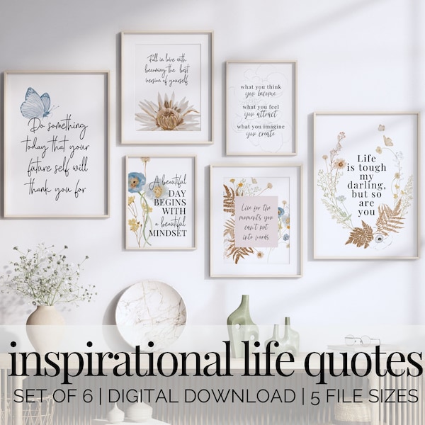 Office Decor for Women Inspirational Wall Art Office Quotes About Life Motivational Quote Gallery Wall Prints Floral Office Wall Decor Set