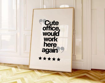 Cute Office Decor Inspirational Quote Poster Home Office Wall Print Cute Office Desk Accessories Women Office Decor Funny Work Printable Art