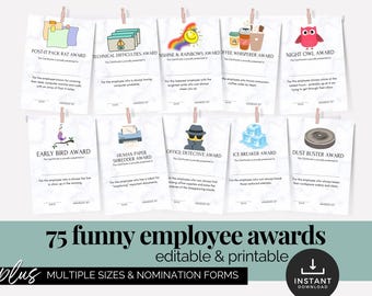 Funny Employee Appreciation Award Certificates Coworker Gift Cards Employee Recognition Awards Staff Thank You Gifts Team Office Party Award