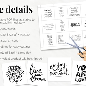Motivational Quote Planner Cards Daily Affirmations Downloadable Inspirational Quotes Office Desk Decor Inspiring Vision Board Printables image 2