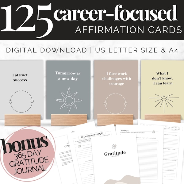 Positive Affirmation Cards for Career-Driven Women, Affirmation Cards Printable, Success Affirmation Cards for Work, Affirm Cards Digital