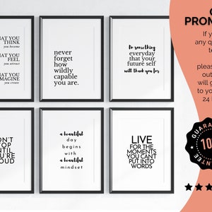 Home Office Inspirational Quote Prints Set of 6, Printable Quotes ...