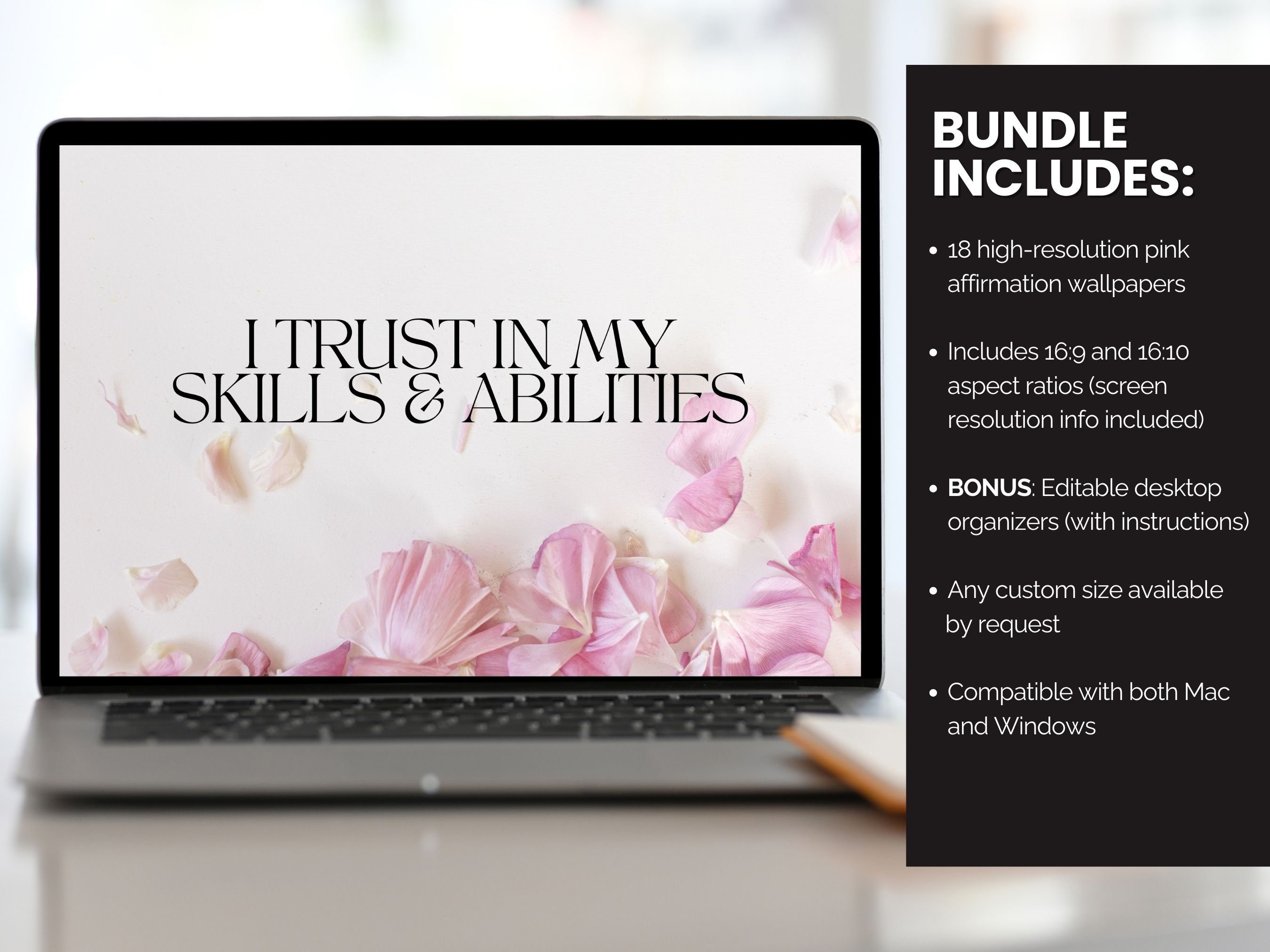 Fondo de pantalla de escritorio rosa con citas, fondo de computadora,  lindos fondos de escritorio rosas, fondo de pantalla de escritorio femenino  motivacional, afirmación positiva - Etsy México, image size:2700x2025