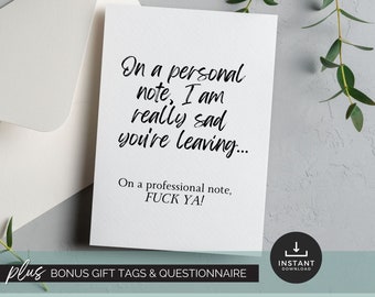 Going Away Card For Coworker Printable Retirement Card Funny Goodbye Card for Work Friend Leaving Card for Colleague Quitting Job Card