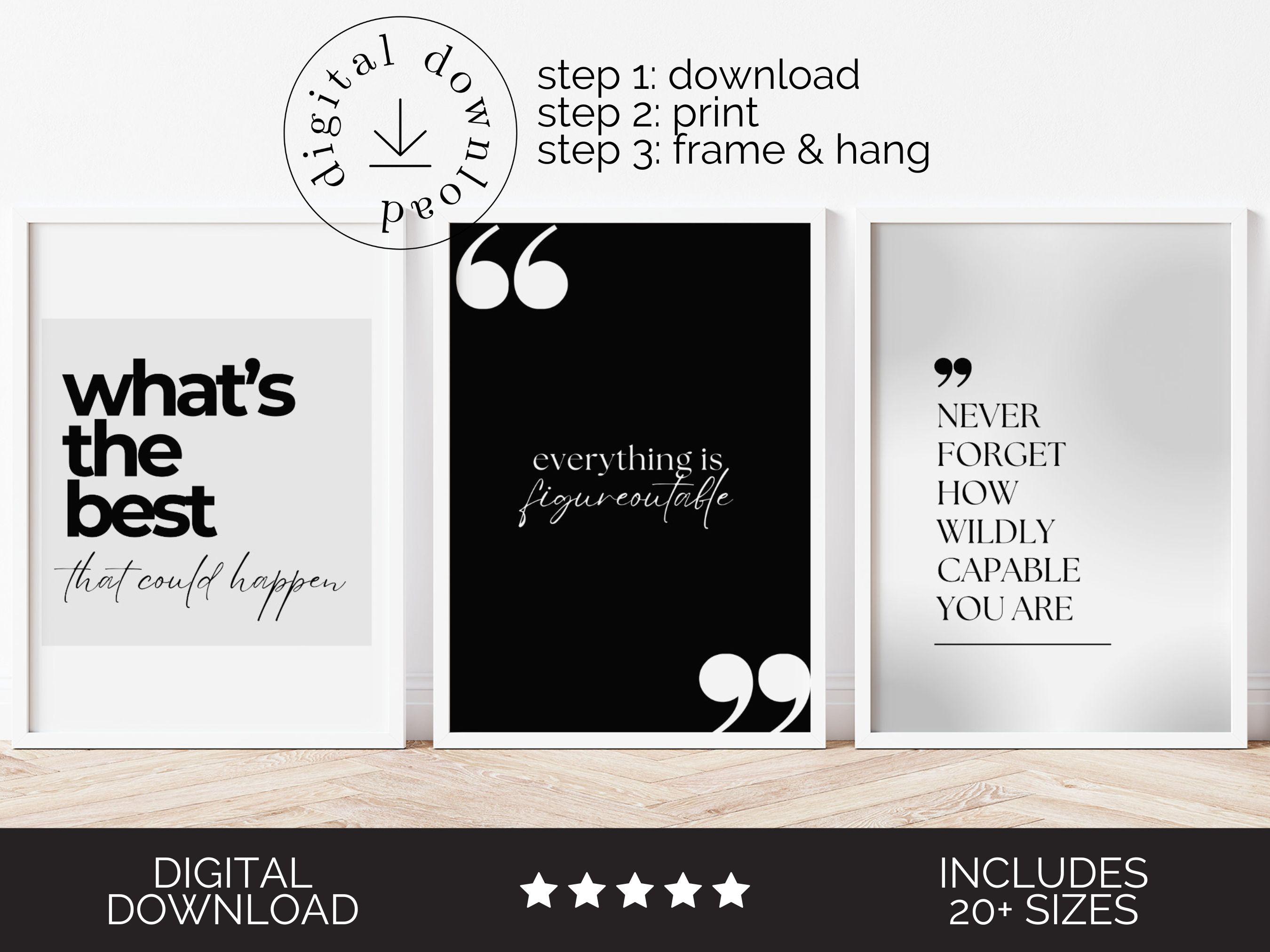 Motivational Mindset Wall Art Set of 3 Inspiring Quote Printable Office ...