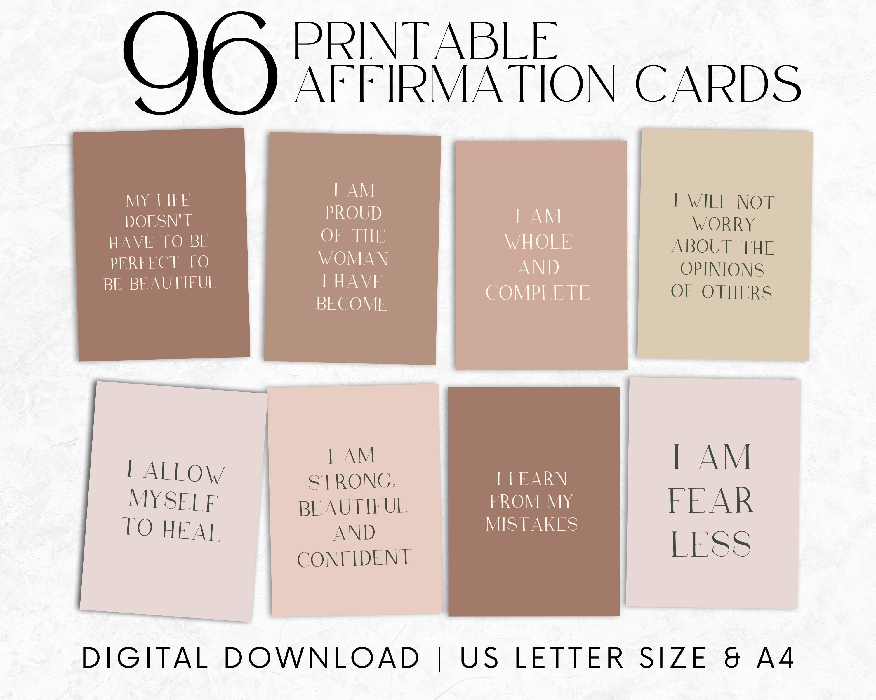 Mental Health Affirmation Cards I Am Affirmations for Anxiety Relief ...