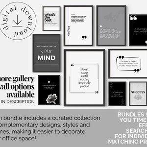 Motivational Mindset Wall Art Set of 3 Inspiring Quote Printable Office ...