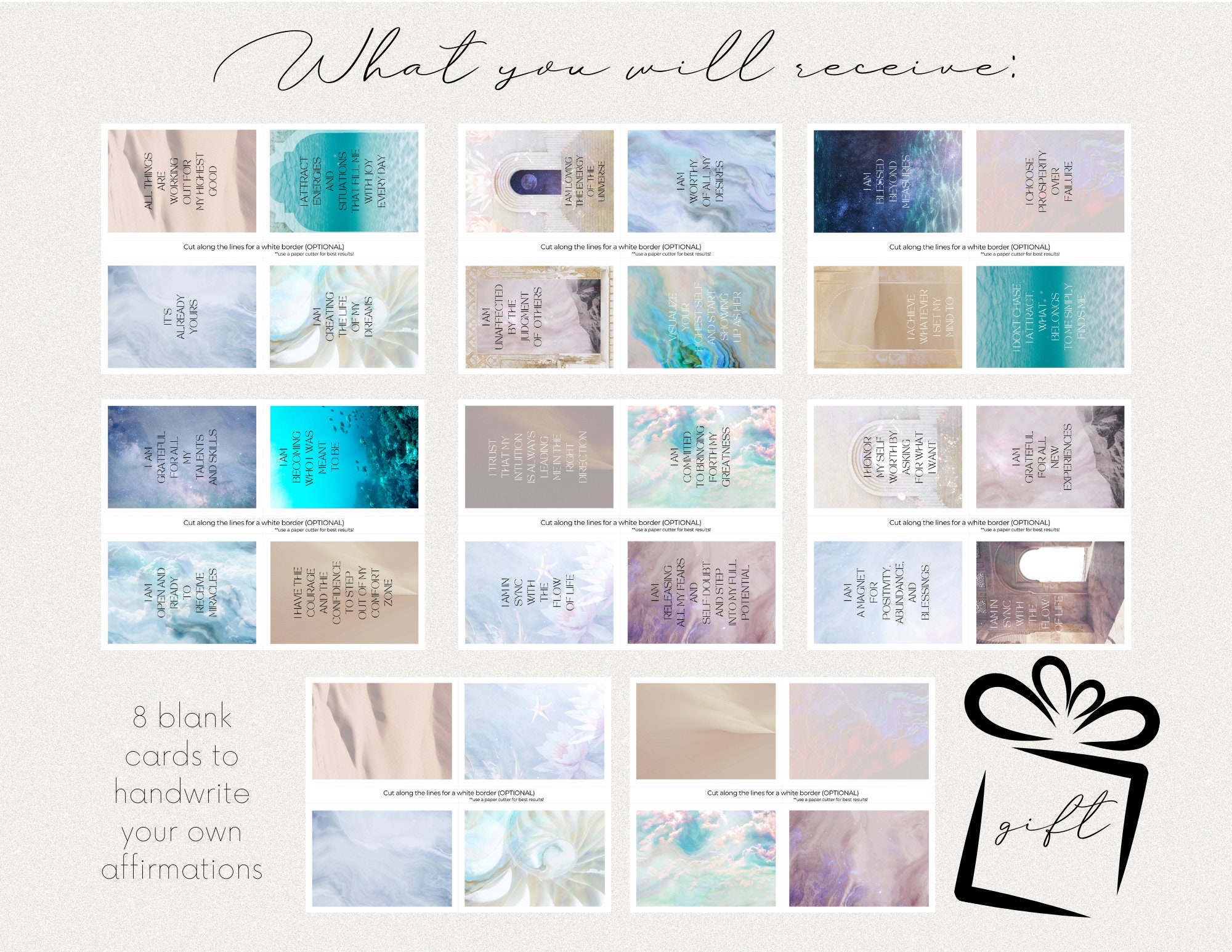 24 Self Affirmation Cards Printable Intention Cards Law of - Etsy