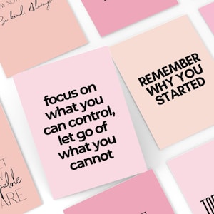 Vision Board Quote Stampabile Rosa Citazioni Ispiratrici Carte Frasi Positive per Barattolo di Citazioni Carte Gentilezza per Donne Mazzo di Carte Motivazionali