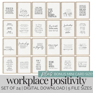 Workplace Positivity Quote Bundle, Printable Inspirational Quotes for Workplace, Professional Motivational Print Set, Office Wall Decor Set