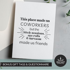 Coworker zu Freunden Karte für Coworker verlassen Job Karte Arbeit Bestie Geschenkkarte Kollege Auf Wiedersehenskarte Lustige neue Job Karte Arbeit Freund Geschenk