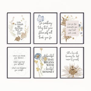 Office Decor for Women Inspirational Wall Art Office Quotes About Life Motivational Quote Gallery Wall Prints Floral Office Wall Decor Set