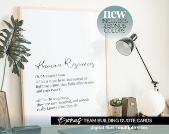 HR Zitate Büro Dekor für Frauen Büro Druck Personalwesen Kunst Lustig Definition Wandkunst Personalreferentin Büro Humor Geschenk HR Mitarbeiterin Geschenk