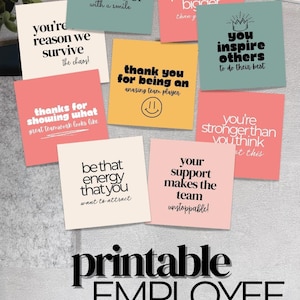 Employee Encouragement Quote Cards, Printable Team Thank You Cards ...