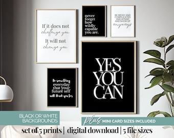 Digital Poster Bundle Motivational Quotes for Entrepreneurs Office Wall Decor Mindset Quote Print Inspiring Cubicle Wall Decor Yes You Can