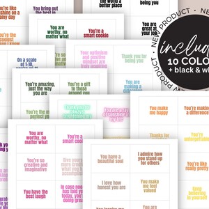 Printable Mini Compliment Cards Uplifting Quote Cards Digital ...