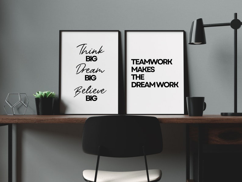 Modern Teamwork Prints Set of 6, Inspirational Staff Posters for Breakroom, Corporate Workspace Wall Decor, Meeting Room Quote Bundle image 8
