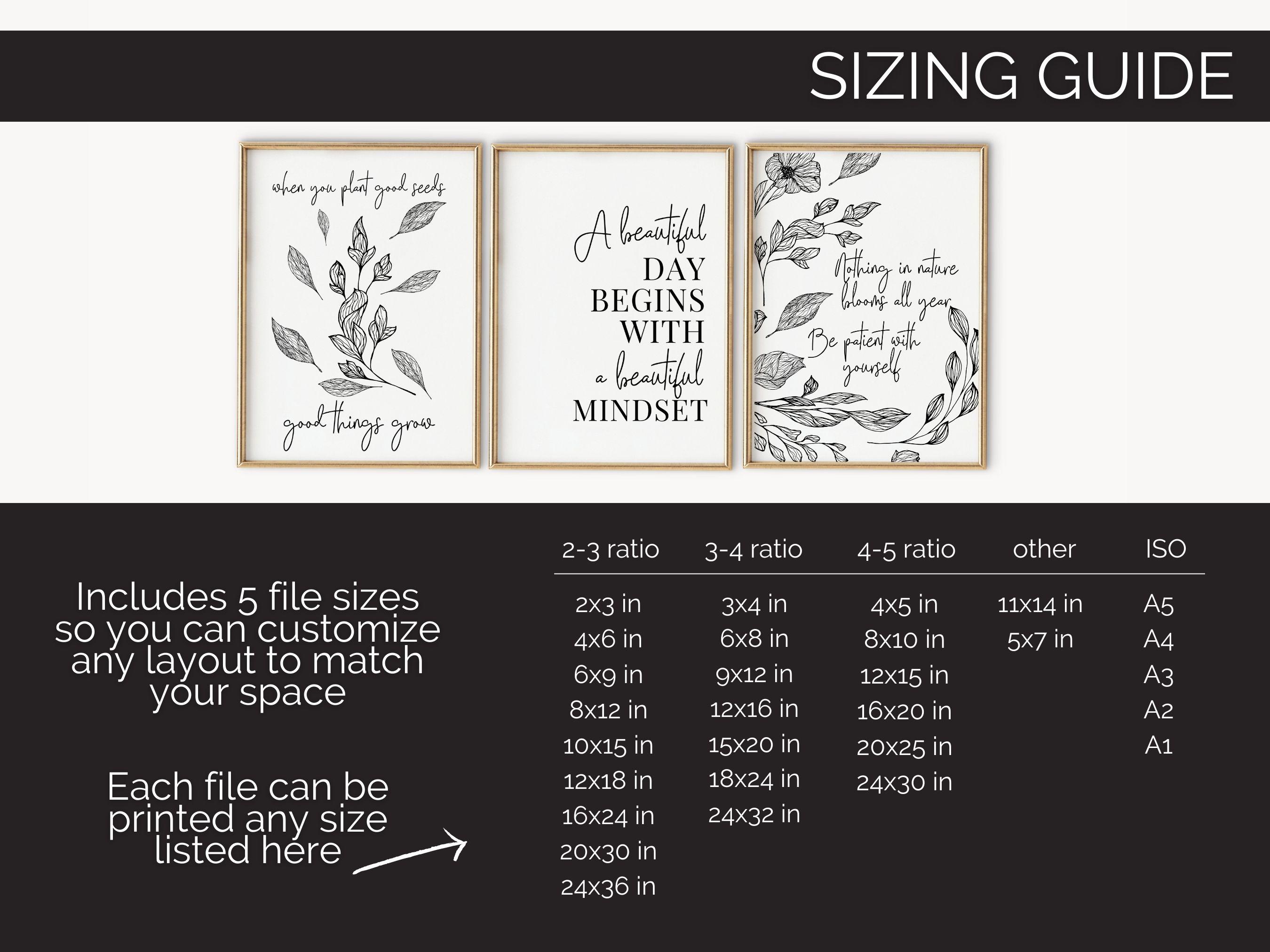 Floral Office Wall Art Set of 3 Motivational Print Growth Mindset Quote ...