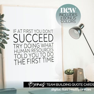 Sarcastic HR Quote Poster, Motivational HR Office Decor, Hr Coworker Gift Idea, Human Resources Poster Print, Funny HR Sign for Office Wall