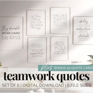 Office Wall Art Teamwork Poster Bundle Office Wall Decor Inspirational Leadership Quotes Team Office Decor Motivational HR Office Quotes