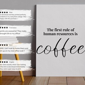 HR Rules Office Humor Printable Office Decor for Women Office Wall Art Human Resources Poster HR Manager Gift Hr Coworker Gift Coffee Lover image 3